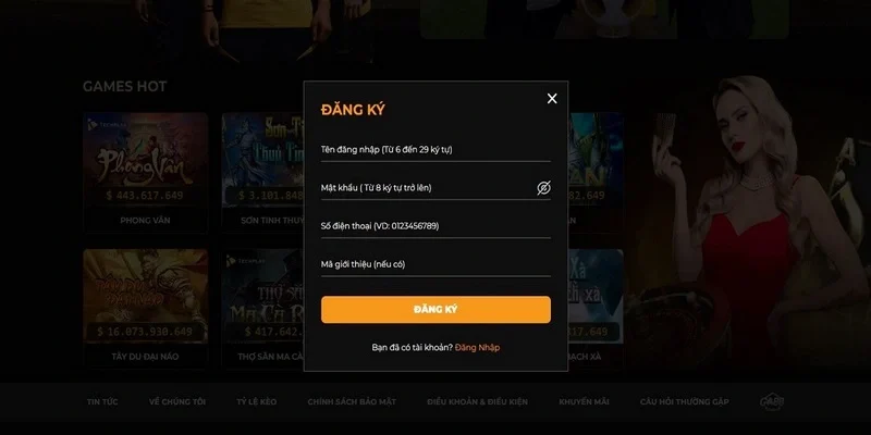 Cách thức đăng ký tài khoản tham gia cá cược tại địa chỉ