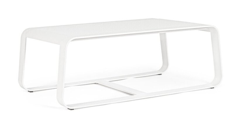 Sgabello bianco elegante con struttura in metallo e seduta traforata, ideale per ambienti contemporanei.