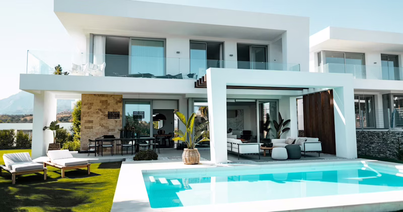 This stunning luxury modern villa demands a flawless finish. Dronicle uses 0ppm pure water and precision drone technology for a streak-free window cleaning. Villa cleaning