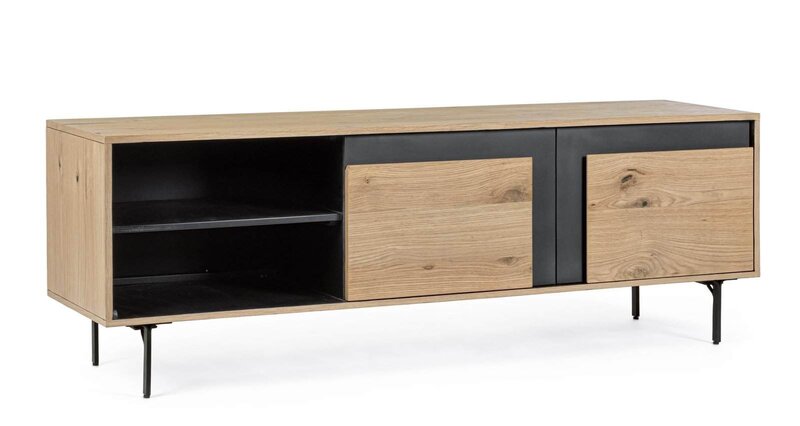 Mobile TV stand in legno massello con ante in stile moderno Jolly Giunco.