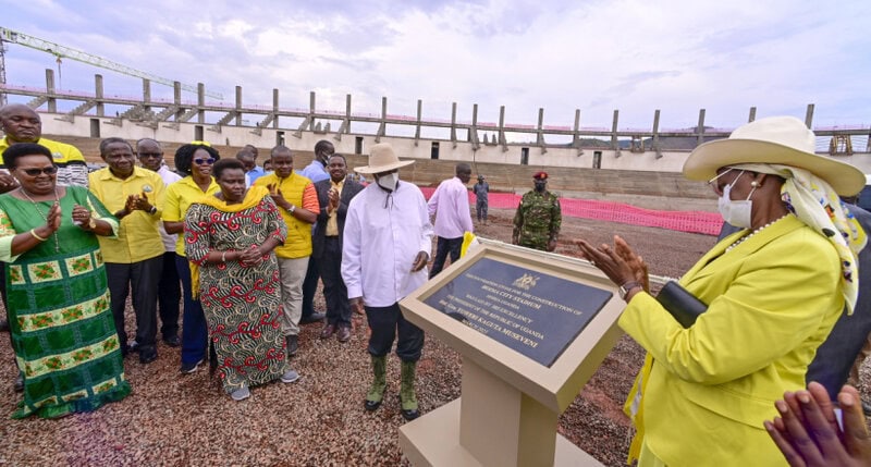 Museveni Commends Steady Progress of Hoima City Stadium Construction President Museveni and Maama Janet visit Hoima City Stadium – under construction- Hoima City – 19th March 2025 – 07