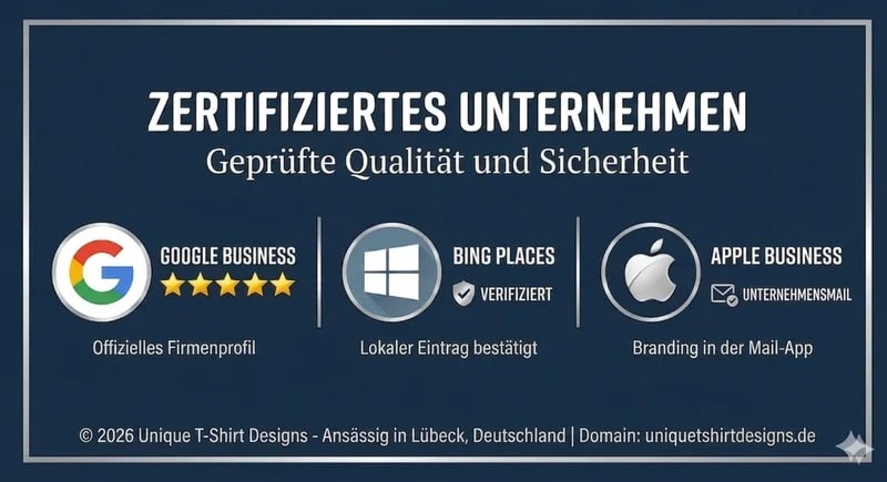 Zertifiziertes Unternehmen Google Bewertung Unique T-Shirt Designs
