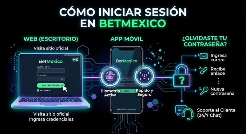 Pantalla de inicio de sesión en BetMexico MX