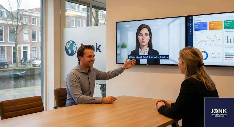 IT-consultant van JDA Solutions bespreekt data dashboard en IT-oplossingen voor MKB klant