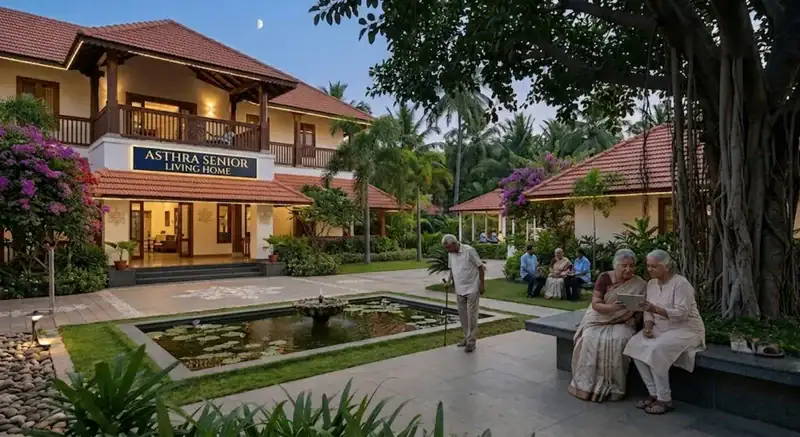 Premium retirement home in Chennai by Asthra offering luxury senior living, personalized care, healthcare support, and comfortable accommodation for elderly residents