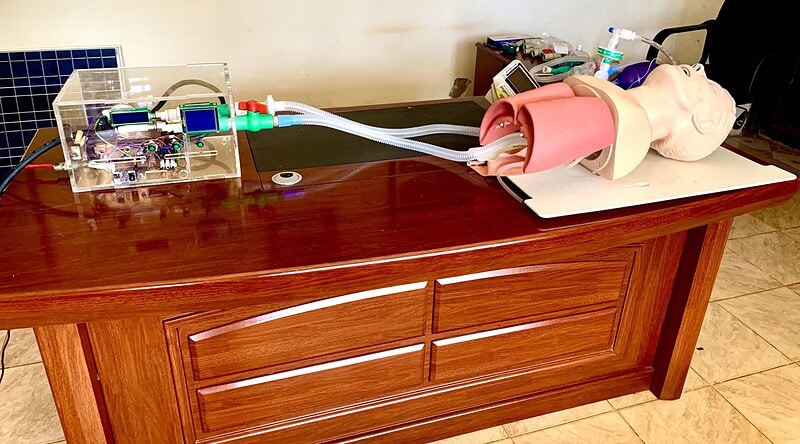 The functional low cost medical ventilator prototype built by engineers at Kiira Motors headoffice in Kampala