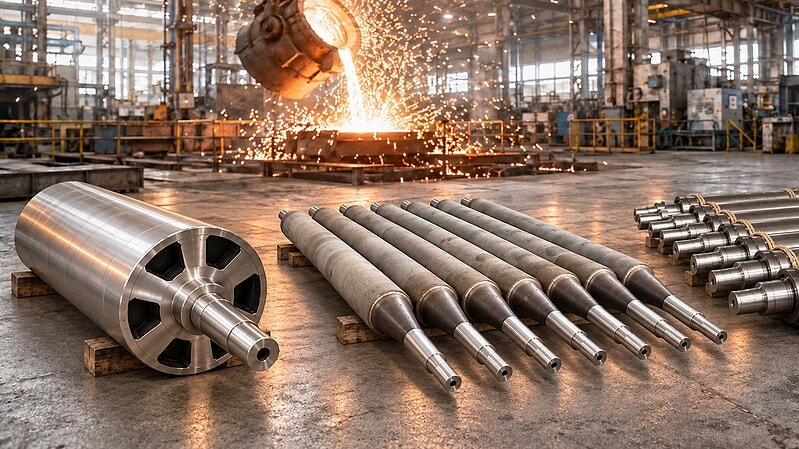 Custom heat-resistant furnace rolls for a roller hearth furnace