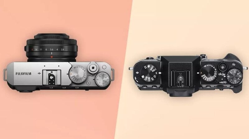 Разница между Fujifilm X-E4 и Fujifilm X-T30: какую беззеркальную камеру лучше купить? 1 Fujifilm X-E4 и Fujifilm X-T30 - вид сверху