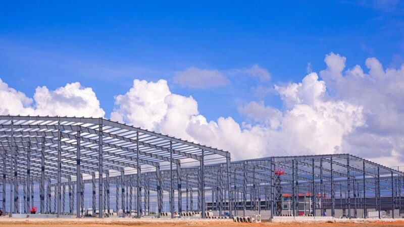 PEMB Steel Building under construction