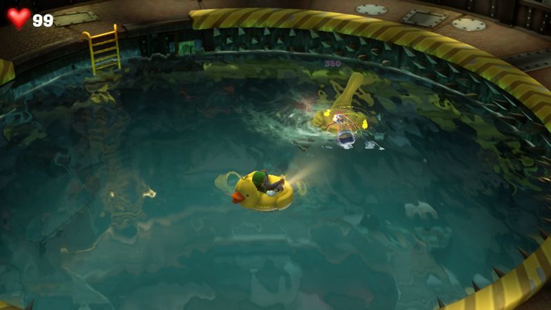 【ルイージマンション3 攻略】地下2階メンテナンスフロア攻略・サメの避け方・アヒルボートで戦うボスの倒し方