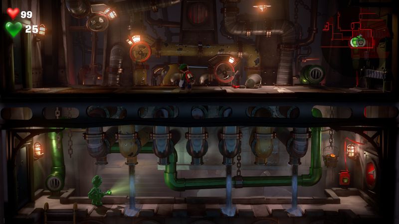 【ルイージマンション3 攻略】地下2階メンテナンスフロア攻略・サメの避け方・アヒルボートで戦うボスの倒し方