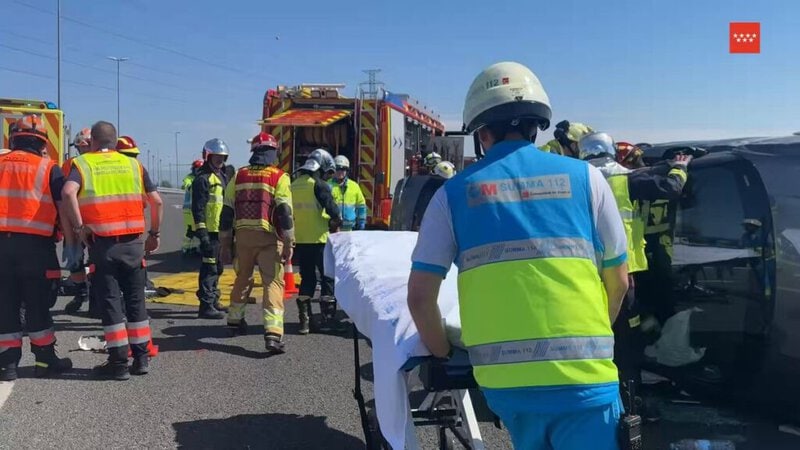 Accidente en confluencia M-40 M-501 Pozuelo de Alarcón
