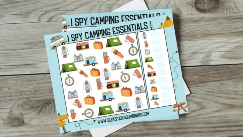 printable camping i spy worksheet