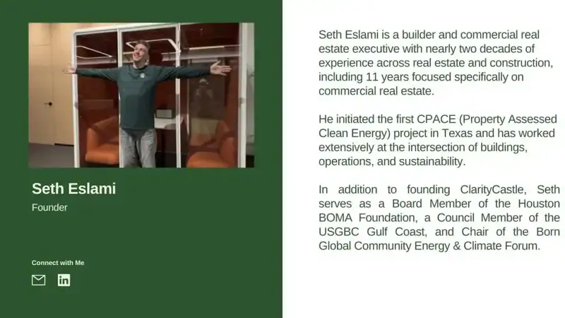 Seth Eslami — Founder, Claritycastle