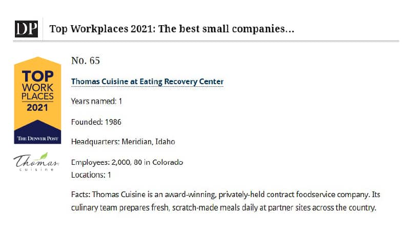 Thomas Cuisine Best Small Companies Denver