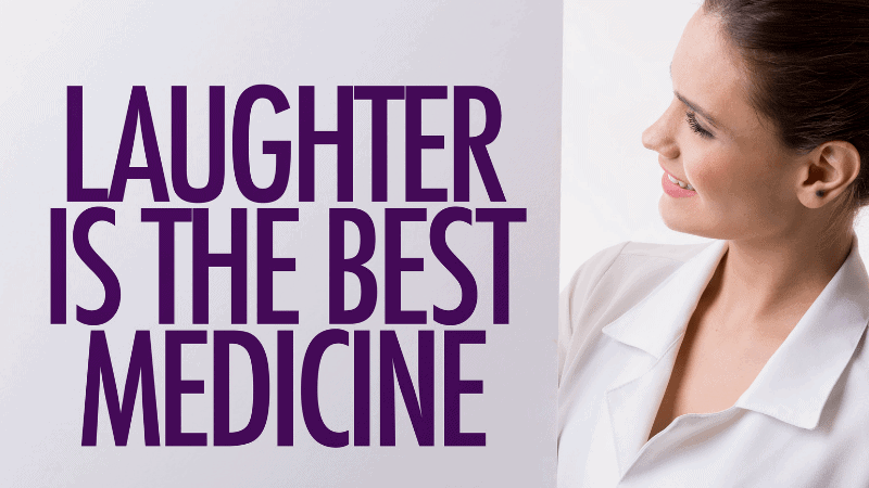 The words laughter is the best medicine written on a piece of paper