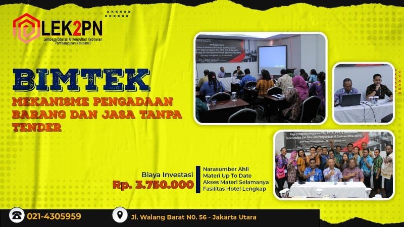 BIMTEK MEKANISME PENGADAAN BARANG DAN JASA TANPA TENDER