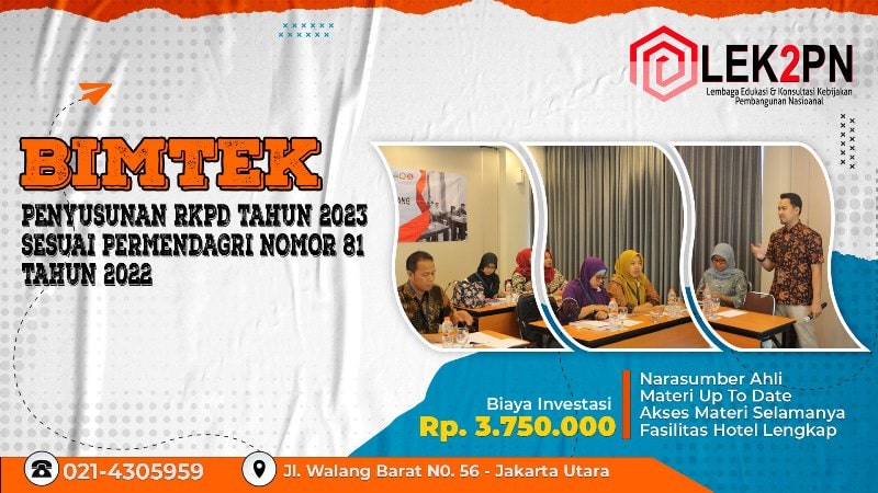 BIMTEK PENYUSUNAN RKPD TAHUN 2023 SESUAI PERMENDAGRI NOMOR 81 TAHUN 2022