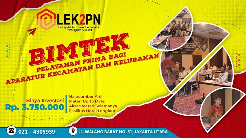 BIMTEK PELAYANAN PRIMA BAGI APARATUR KECAMATAN DAN KELURAHAN
