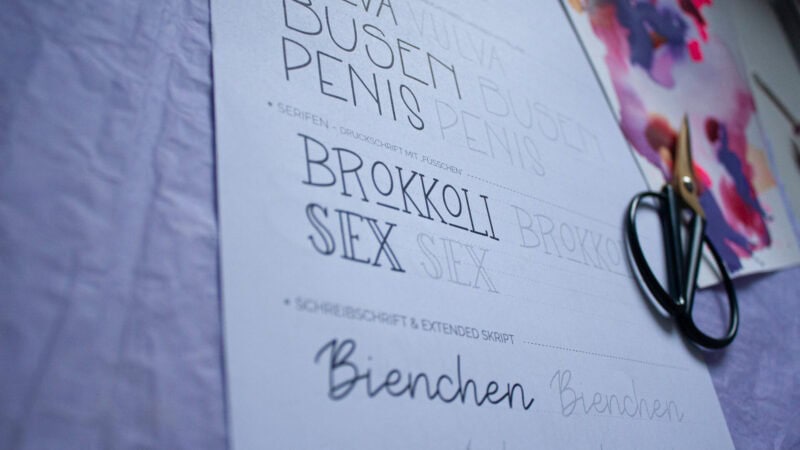 Handoutblatt mit Bezug zur Praxis für Sexualität mit Letterings und Illustrationen gezeichnet von Frau Feierlich