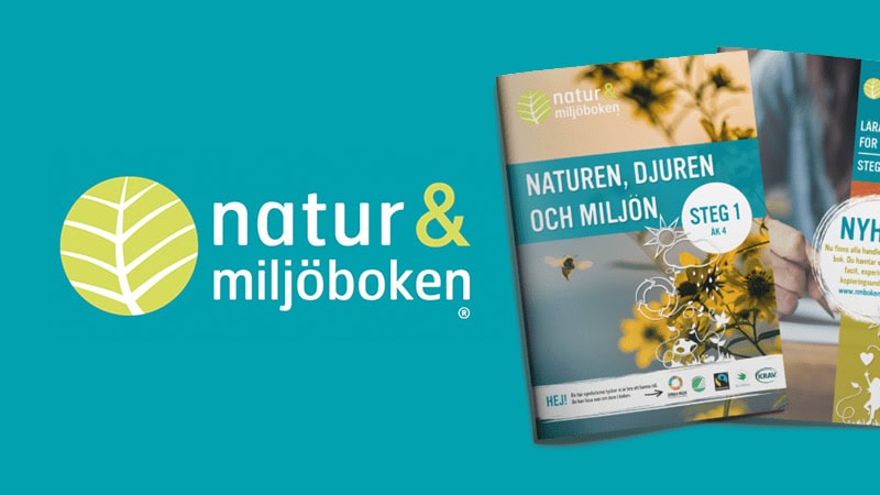 Bild på Natur och miljöboken. Logga "natur & miljöboken".