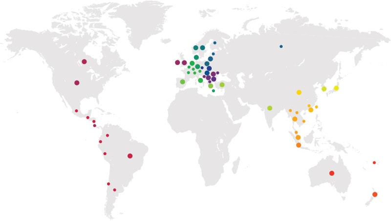 Facet5 personal profiling represented across the globe