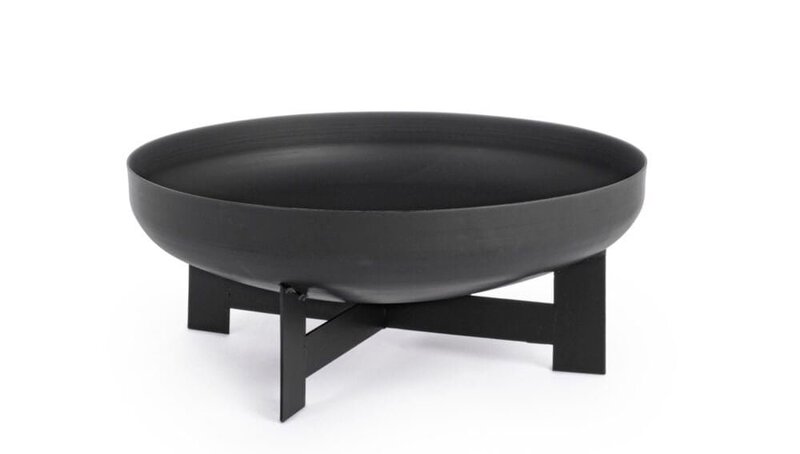 Vassoio nero con supporto in legno, design minimalista perfetto per la casa o come complemento d'arredo.