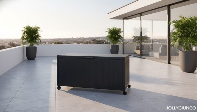 Baule porta cuscini con ruote Ocean antracite S
