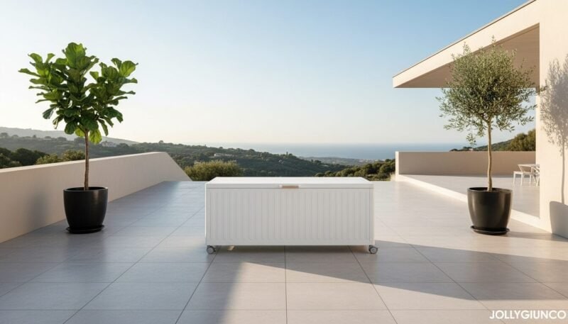 Baule porta cuscini con ruote Ocean bianco L - foto 9