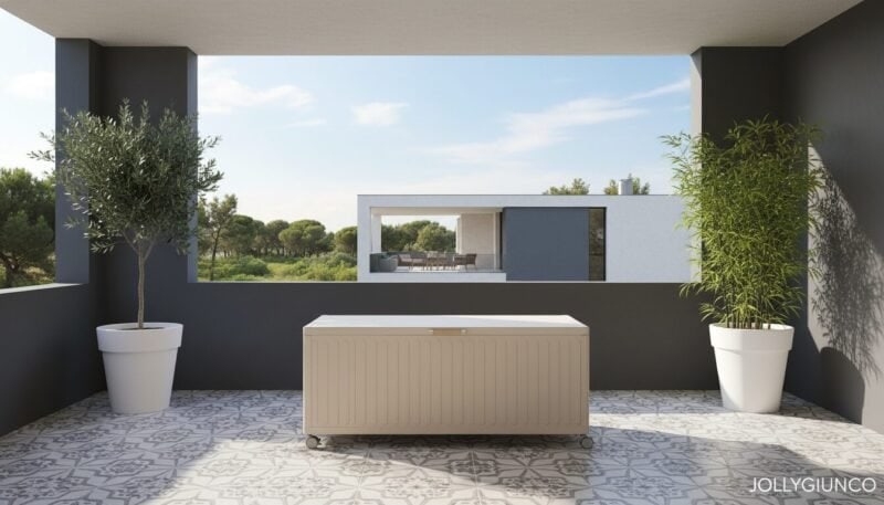 Baule porta cuscini con ruote Ocean Seta L