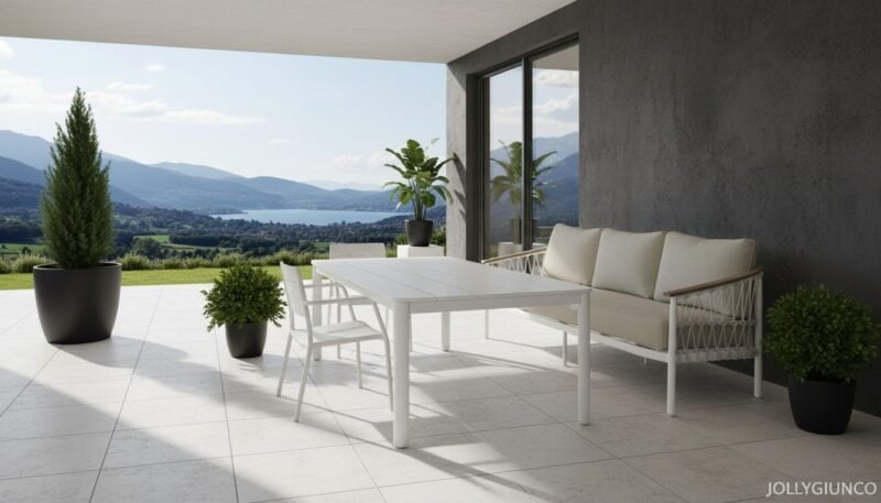 Divano da giardino a 3 posti con cuscini Fenix Vapor