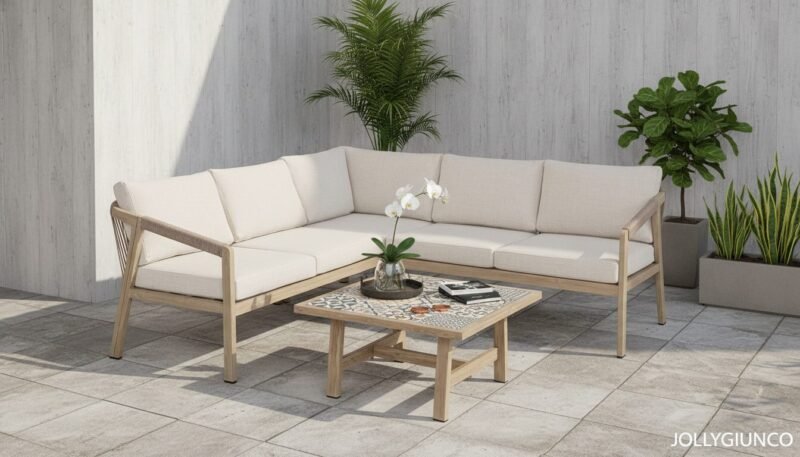 Set da giardino salotto angolare con cuscini Kalimera Timber - foto 3