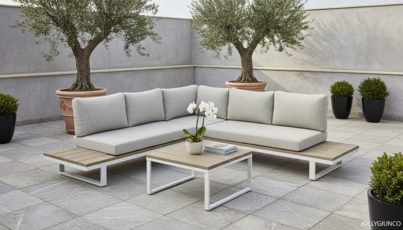 Set da giardino salotto angolare con cuscini Zelmar Vapor - foto 13