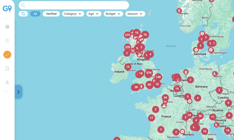 Screenshot of gowhee app world map zoomed on London
