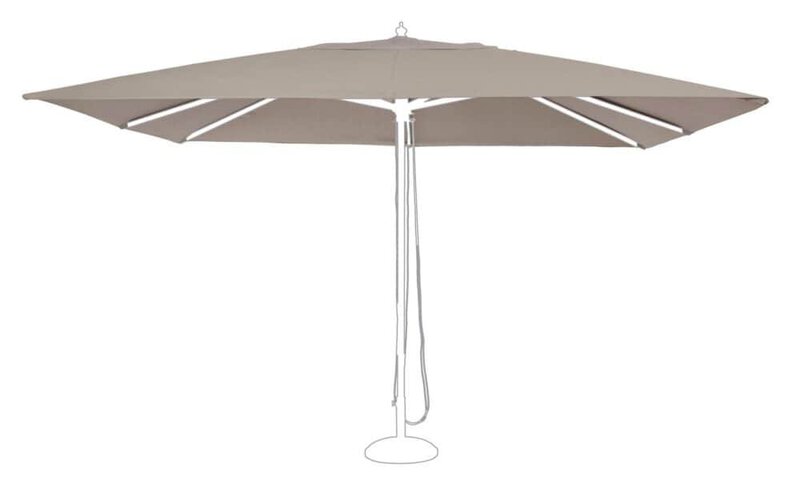 Ombrellone da esterno beige, resistente e di design per giardini e terrazzi. Proteggi il tuo spazio con stile e funzionalità.