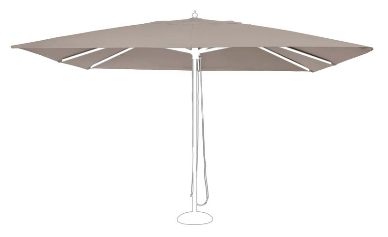 Ombrellone da esterno beige, resistente e di design per giardini e terrazzi. Proteggi il tuo spazio con stile e funzionalità.