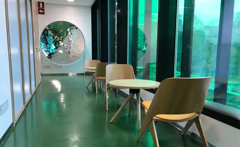 Pavimento resina area ristoro e bar ospedale
