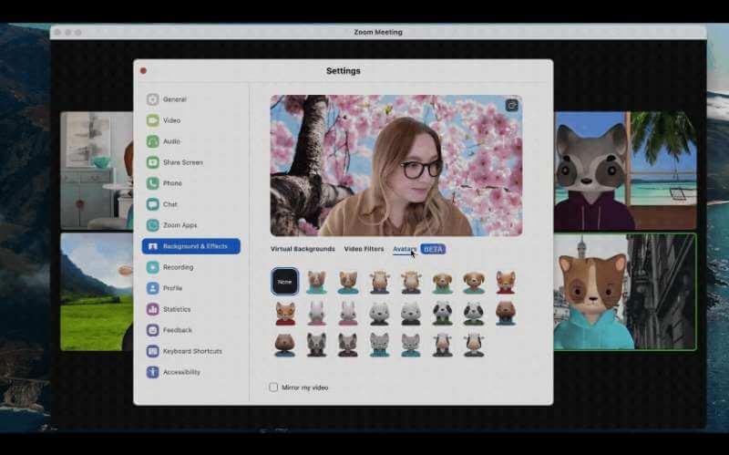 Steps to Enable Zoom Animal Avatars for your Virtual Meeting