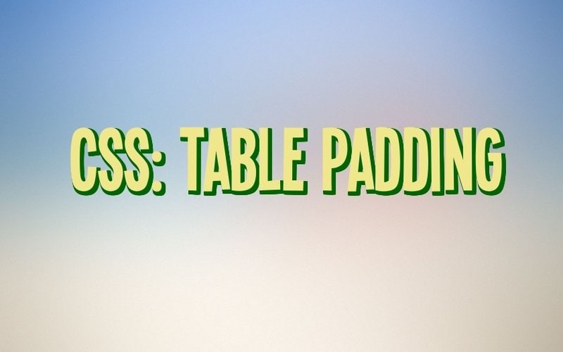 5 Ways to Get Your Table Padding Working