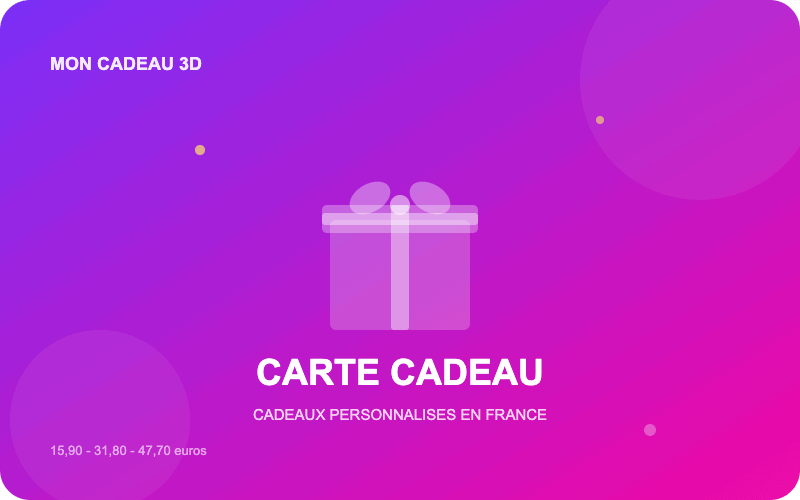 Carte Cadeau Numérique Personnalisée MonCadeau3D