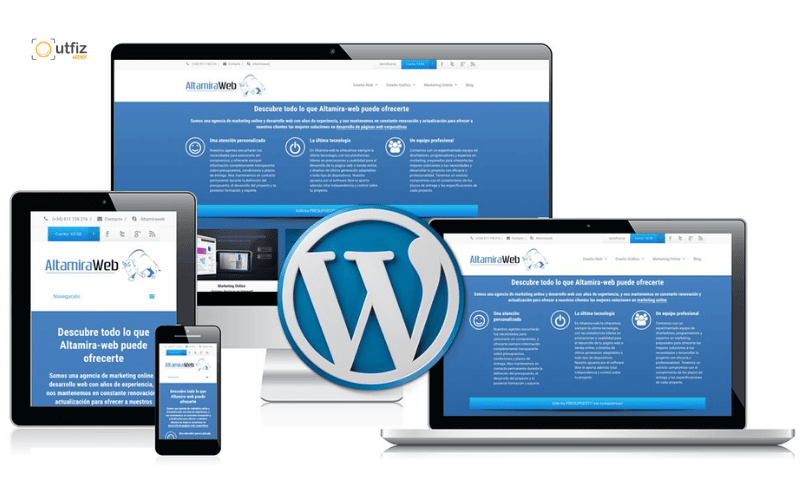 Dịch vụ thiết kế website WordPress chuẩn SEO chuyên nghiệp từ Outfiz Agency. Tối ưu tốc độ, cấu trúc chuẩn Google giúp đẩy top từ khóa nhanh chóng và X3 tỷ lệ chuyển đổi đơn hàng.