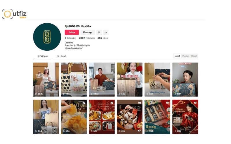 Agency xây kênh Tiktok lĩnh vực quà tặng cao cấp 