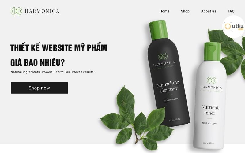 Mẫu thiết kế Website mỹ phẩm phong cách thiên nhiên