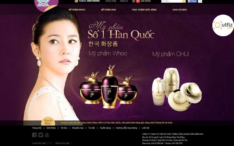 Mẫu thiết kế Website mỹ phẩm phong cách cao cấp