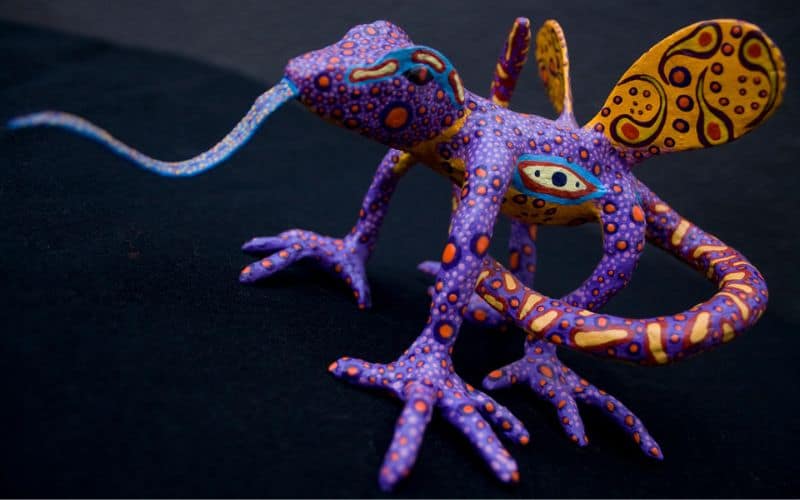 colorful alebrije statue, which is a hybrid animal