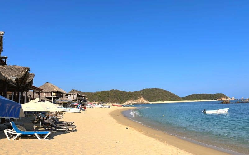 bahia san agustin beach in huatulco oaxaca mexico