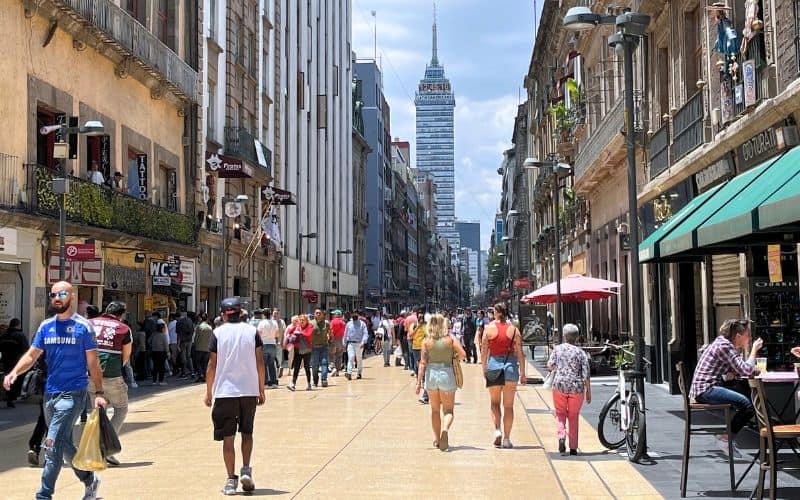 people walking in downtown mexico city