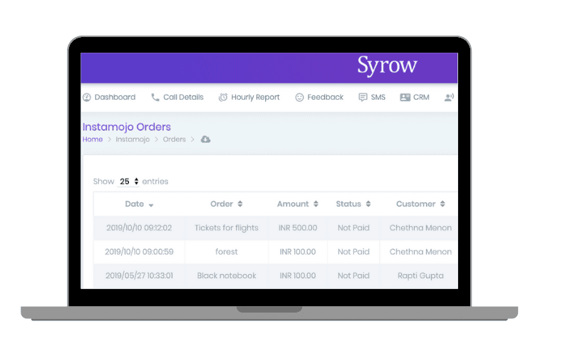 Syrow - 24*7 Customer service