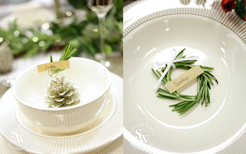 Name place setting on the Silver Christmas Table Inspiration