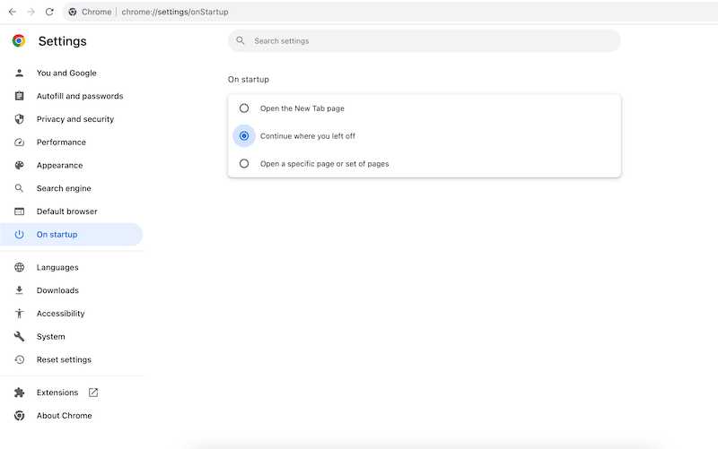 Check-Your-Startup-Settings-on-Google-Chrome